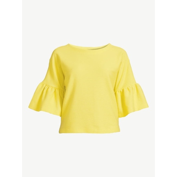 NWT Women’s Yellow Free Assembly Ribbed Ottoman Top Size Medium - Picture 5 of 5